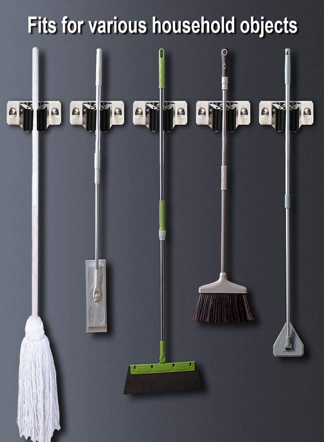 Zeinwap Mop and Broom Holder Wall Mount Heavy Duty Stainless Steel Wall Mounted Broom Organizer Laundry Room Home Garden Garage Storage and Organization Rack (Silver, Pack of 1) - Image 5